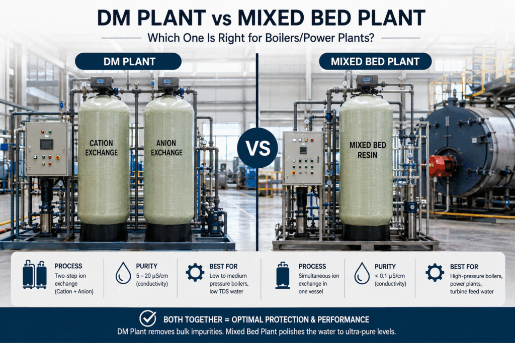 DM Plant vs Mixed Bed Plant — Which One Is Right for Boilers/Power Plants?