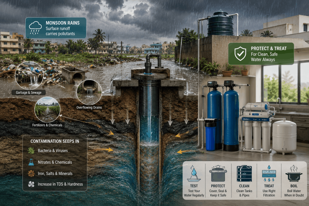 Why Borewell Water Quality Drops During Monsoon (And What to Do About It)